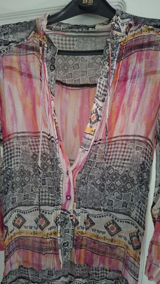 Blusa Ibicenca Transparente Multicolor