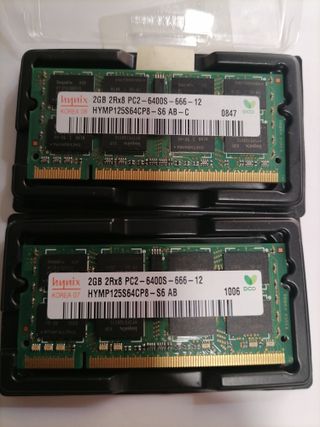 2x2GB Hynix DDR2 6400S Módulos de Memoria Portátil