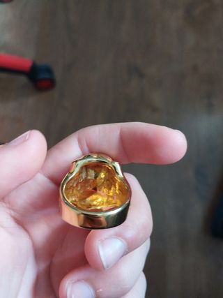 Anillo Cara Cristo Dorado Sin Usar