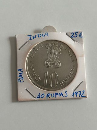 Moneda India 10 Rupias Plata 1972