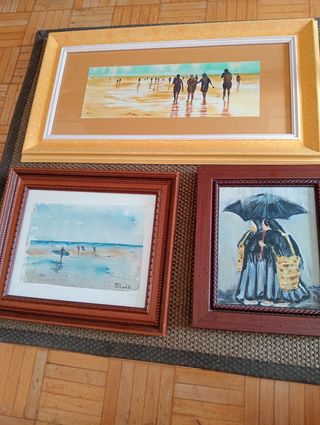 Lotto di 3 Quadri originali: acquerello e olio