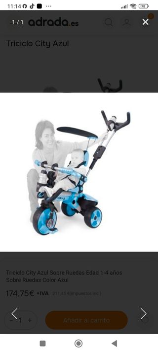 Triciclo Avigo City Azul 1-4 años