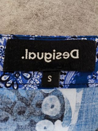 Falda larga Desigual azul estampada