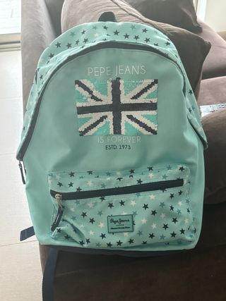 Mochila Pepe Jeans niña azul con estrellas