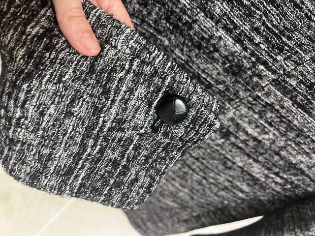 Abrigo Mango Gris jaspeado/negro