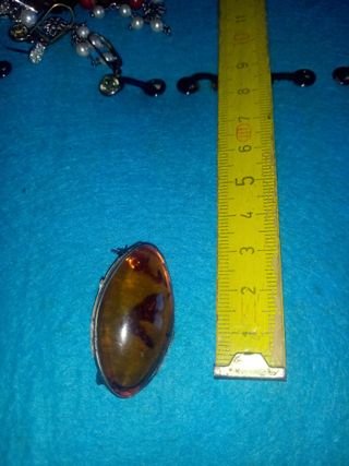 Spilla argento e ambra