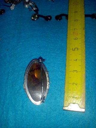Spilla argento e ambra