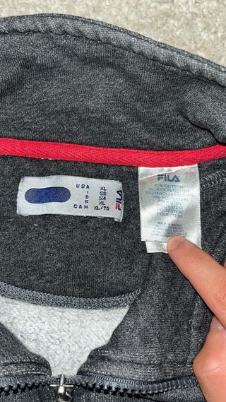 Sudadera Fila gris oscuro con cremallera