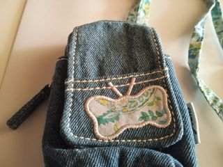 Custodia telefono jeans blu con farfalla Onyx