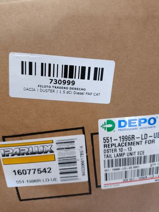 Piloto trasero derecho Dacia Duster 2010-2013