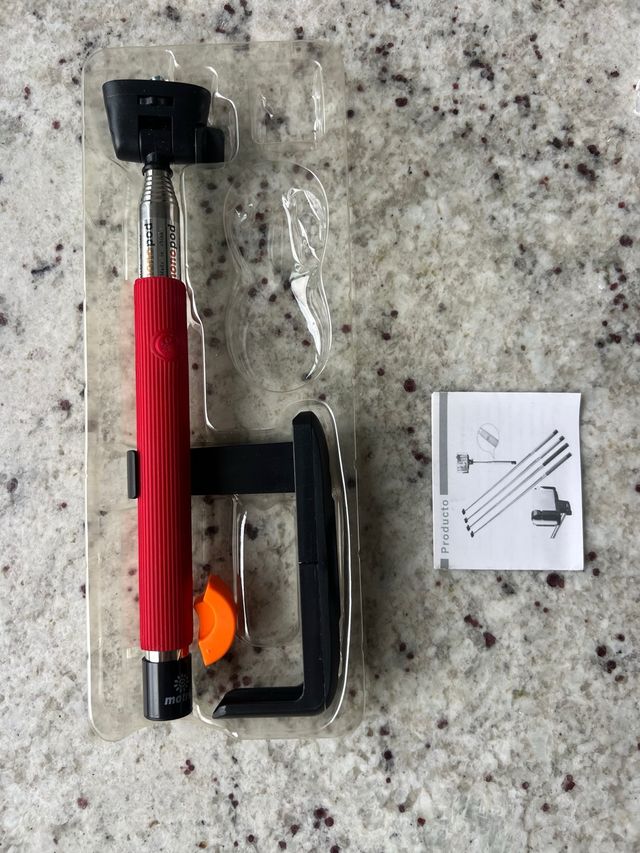 Palo Selfie Monopod Rojo Bluetooth