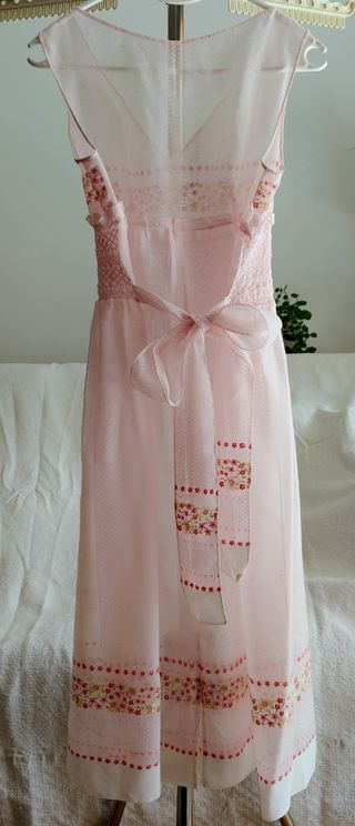 Camisón vintage rosa hecho a mano