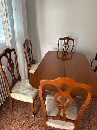 Mesa comedor madera + 6 sillas