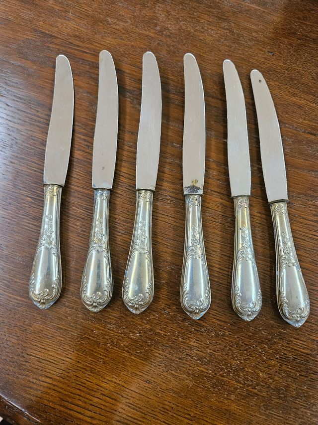 Antiche posate da dolce in argento e oro