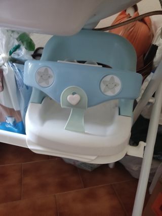 Silla de Baño para Bebé Azul y Blanca