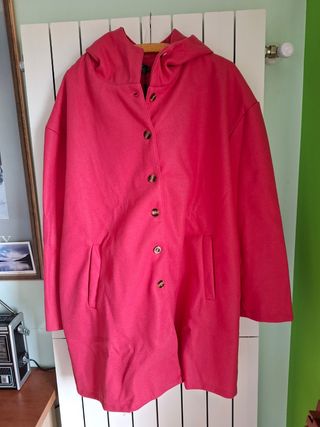 Abrigo lana fresa, talla 2XL