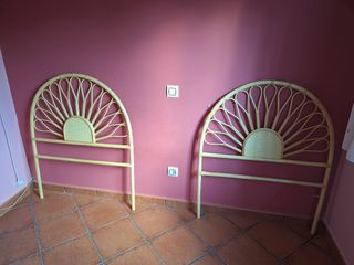 Cabecero de mimbre y bambú estilo abanico