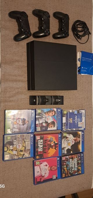 PS4 Slim 1TB Negra + 3 Mandos y Juegos