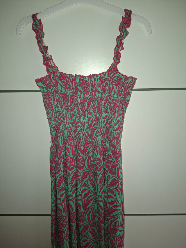 Vestido largo con tirantes estampado