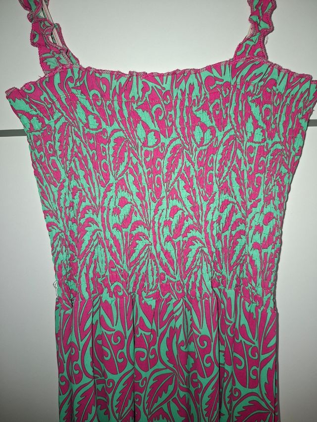 Vestido largo con tirantes estampado