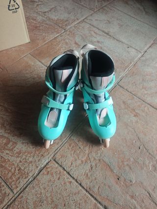 Patines en línea para niños color turquesa