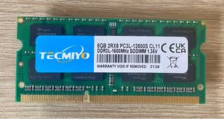 Memoria RAM Tecmiyo 8GB DDR3L 1600MHz SODIMM