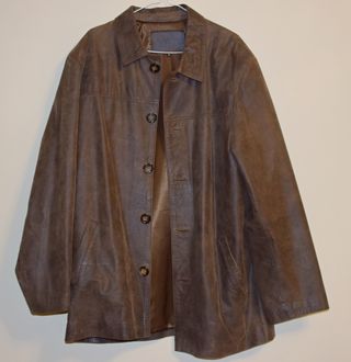 Chaqueta Cuero Hombre Marrón Talla M