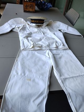 Traje marinero blanco con gorra