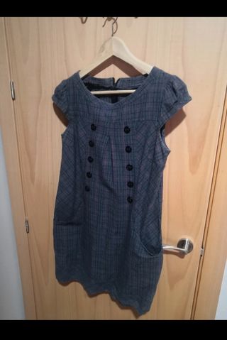 Vestido cuadros con botones