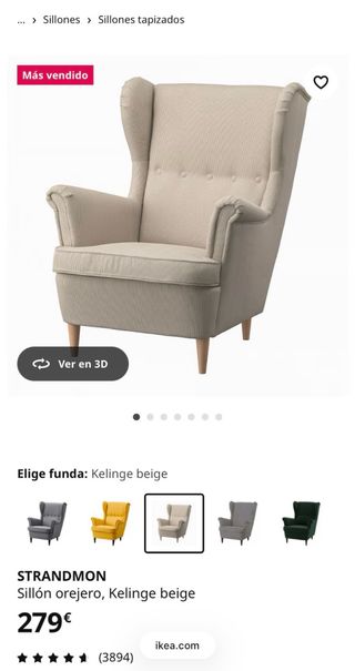 Sillón Strandmon Ikea Azul Celeste