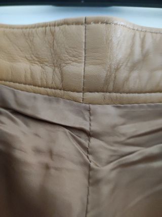Pantalón de piel Euskal Piel mujer beige