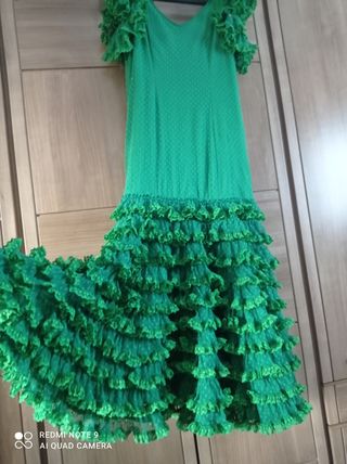 Traje Flamenca Verde Talla 44