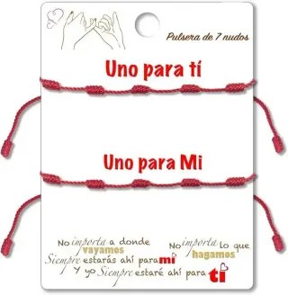 Pack 2 Pulseras 7 Nudos Rojas Pareja