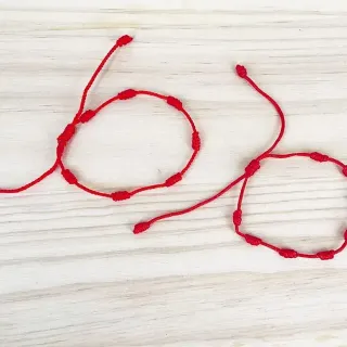 Pack 2 Pulseras 7 Nudos Rojas Pareja