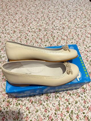 Zapatos comunión niña Piel blancos