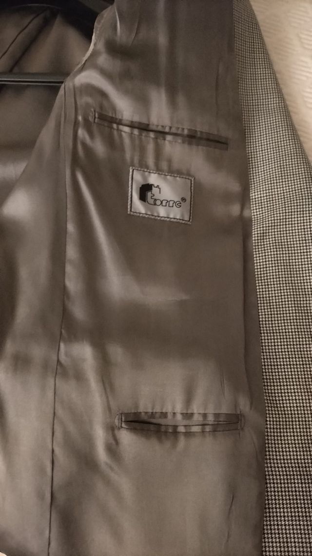 Americana hombre pata de gallo gris