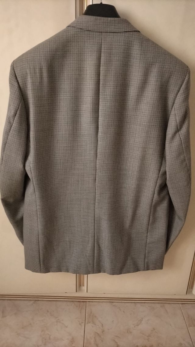 Americana hombre pata de gallo gris