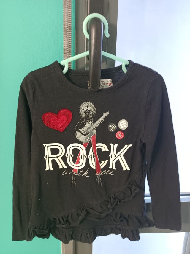 Camisa niña 4 años negra rock