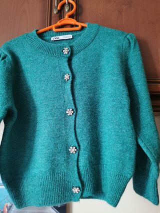 Jersey Zara Verde con Botones Joya