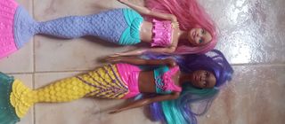 Barbie Sirena Pelo Rosa y Morado