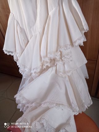 Traje de Flamenca Blanco Talla 44