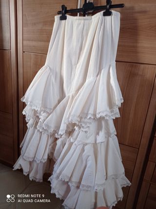 Traje de Flamenca Blanco Talla 44