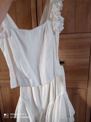 Traje de Flamenca Blanco Talla 44