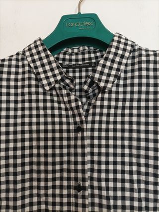 Abito Zara Gingham Nero Bianco Taglia M