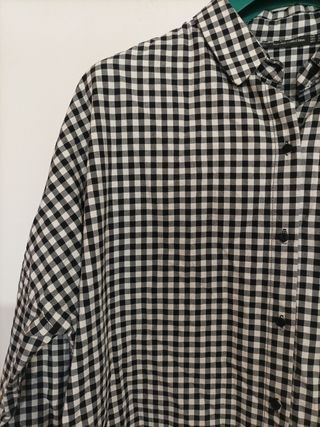 Abito Zara Gingham Nero Bianco Taglia M