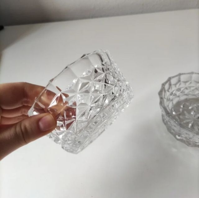 2 Cuencos de Cristal Decorativos
