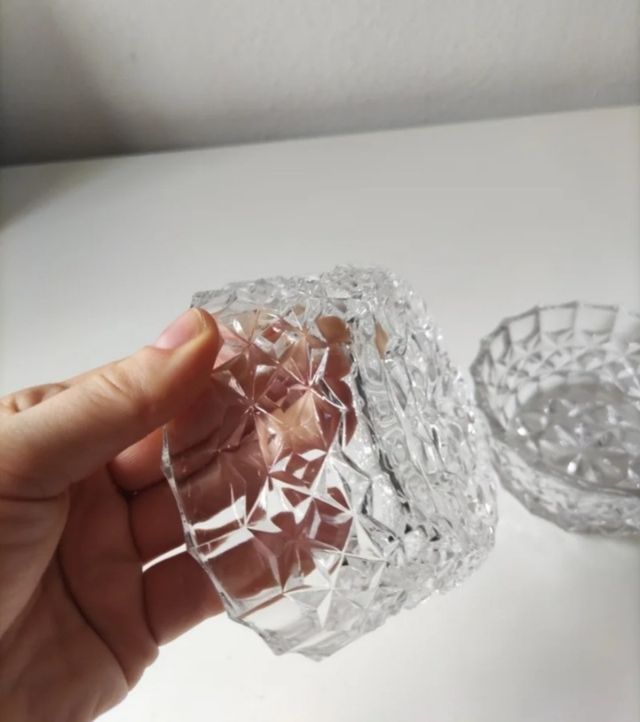 2 Cuencos de Cristal Decorativos