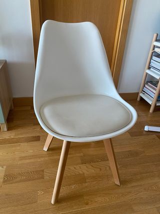 Sillas de comedor blancas, 4 unidades.