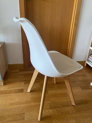 Sillas de comedor blancas, 4 unidades.