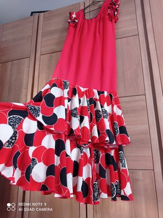 Traje Flamenca Volantes Estampado Talla 42-44